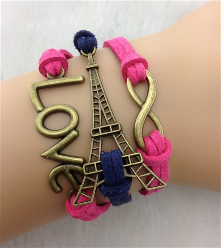 1 Pc Love Infinite Fashion Eiffel/love/8 Braids Bracelet Ds06700